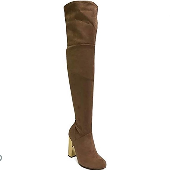 BAMBOO Shoes - NWOT BAMBOO CAMEL OVER THE KNEE BLOCK  BOOTS 9